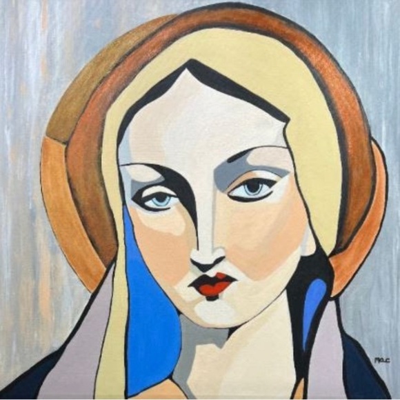 "GENTILE WOMAN" Original Painting by mac, Signed by the Artist - Picture 1 of 6
